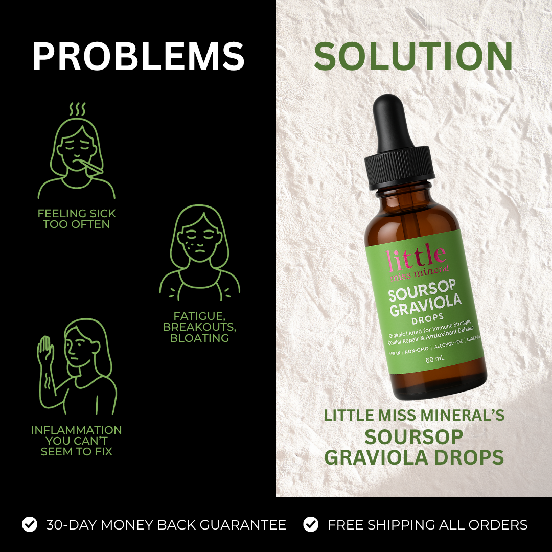 Soursop Graviola Drops - Organic Liquid for Immune Strength, Cellular Repair & Antioxidant Defense