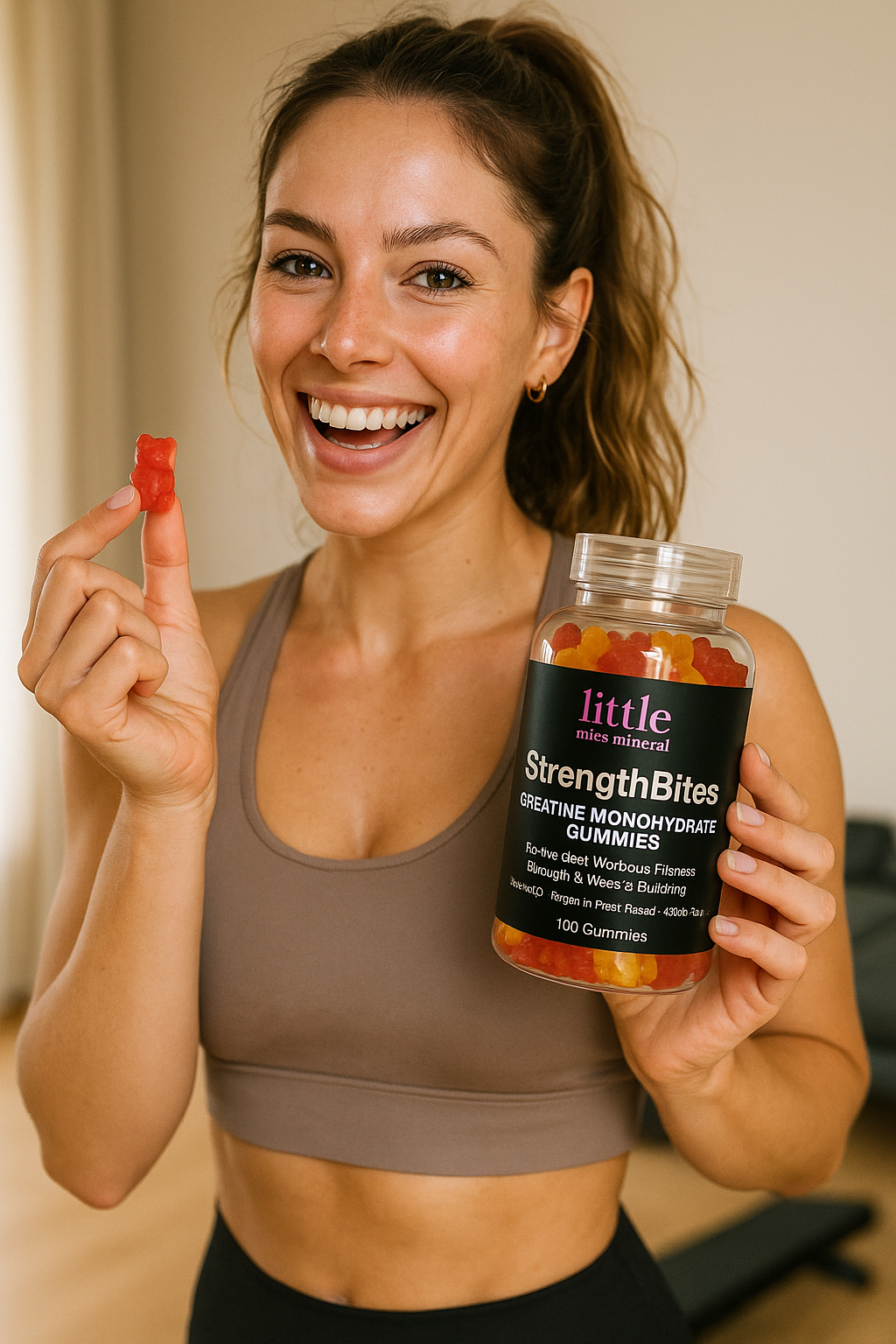 StrengthBites - Creatine Monohydrate Gummies for Pre/Post Workout, Fitness, Strength & Muscle Building